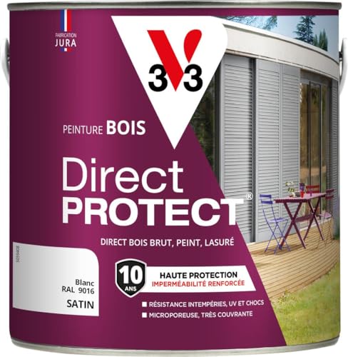 V33 Peinture bois Direct Protect - Blanc - 2L