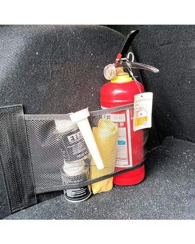 Filet de rangement pour voiture en polyester noir avec sangles de fixation - 3