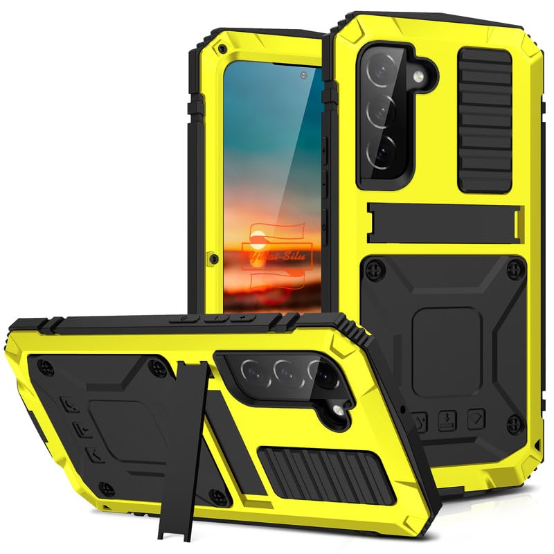 Yidai-Silu Funda para exteriores Galaxy S23 【IP-54 Zert. Impermeable, protección de 360°】Funda militar de protección de 2 m a prueba de golpes, funda para teléfono móvil con soporte para Samsung