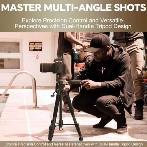 Eicaus 74'' Tall Tripod for Camera and Cell Phone, Professional Heavy Duty Camera Tripod for Photography, Compatible with Canon, Sony, Nikon,Panasonic, iPhone and Samsung - Image 3