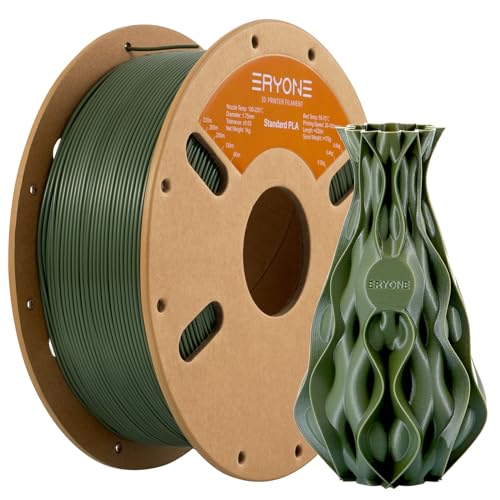 Image of ERYONE PLA Filament 3D Printer PLA Filament 1.75mm + /- 0.03mm, PLA Filament 1KG Cardboard Spool(2.2LBS), Army Green
