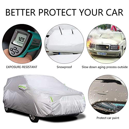 Bliifuu Car Cover,SUV Protection Cover Breathable Outdoor Indoor for All Season All Weather Waterproof/Windproof/Dustproof/Scratch Resistant Outdoor UV Protection Fits SUV Car (190''Lx75''Wx72''H)