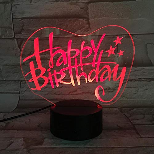 Preisvergleich Produktbild 3D Illusion Lampe LED Nachtlicht Lampen Optische Urlaubswünsche unterschreiben Nachtlichter 7 Farben ändern Mit USB-Kabel Schlafzimmer-Büro-Dekor für Kindergeburtstag Weihnachtsgeschenk