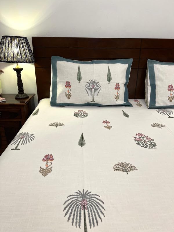 INDIEROOTS BY RENE Indiroot Jaipur Slub Cotton Bedcover | King Size - 90 * 108 inches - 7 * 9 Feet | 90 * 108 Inches | Aaftab-image-15