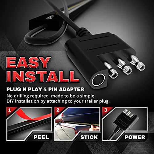 OPT7 Plug'n'Play Bundle for 2019-2024 Chevy Silverado/GMC Sierra 1500 – 60" Redline Double Row Two-Piece LED Tailgate Light Bar w/Amber Turn + Easy Connect Harness