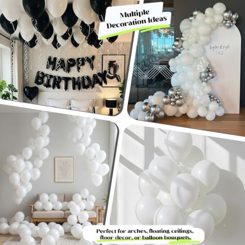 Image of Togvu White Balloons 50Pack 12 Inch White Latex Party Balloons for Birthday