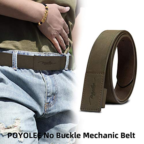Buy POYOLEE Mechanics Belt Buckleless Belts for Men No Scratch Leather
