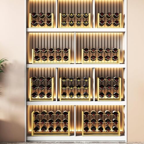 Soporte para 15 botellas de vino de metal dorado miniatura 4