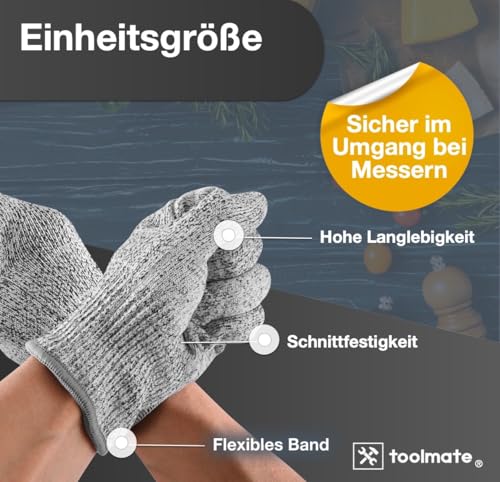 Foto von TK Gruppe Timo Klingler Schnittschutzhandschuhe Küche EN 388 als Filetierhandschuh schnittfest - Schnittschutz Handschuhe - Kettenhandschuhe als Schutzhandschuhe