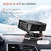 Tpsofy 2-in-1 12V 200W Car Heater Defroster,360° Rotating Portable Windshield Heater | Fast Frost/Fog Removal | Plug-in Design for All Vehicles - Black/Gray #2