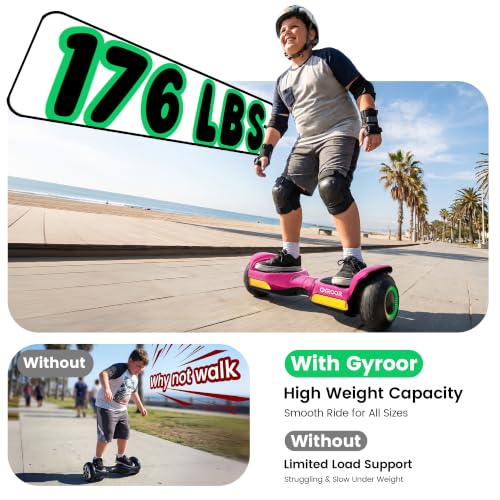 Image of Gyroor Hoverboard New G13 All Terrain Hoverboard with LED Lights, Off Road Hoverboard with Bluetooth for Kids ages 6-12 and Adults
