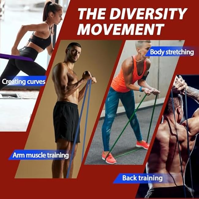 LEEKEY Resistance Bands, Exercise Bands with Handles,Pull Up Assist Bands - Bands for Working Out,Band for Men and Women Fitness Training, Physical Therapy,Home Workouts