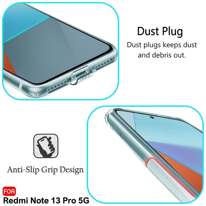 Image of Case Creation New Redmi Note 13 Premium Imported 0.3mm Crystal Clear Totu Silicone Transparent Flexible Soft Corner Protection with TPU Slim Back Case Cover for Mi Note 13