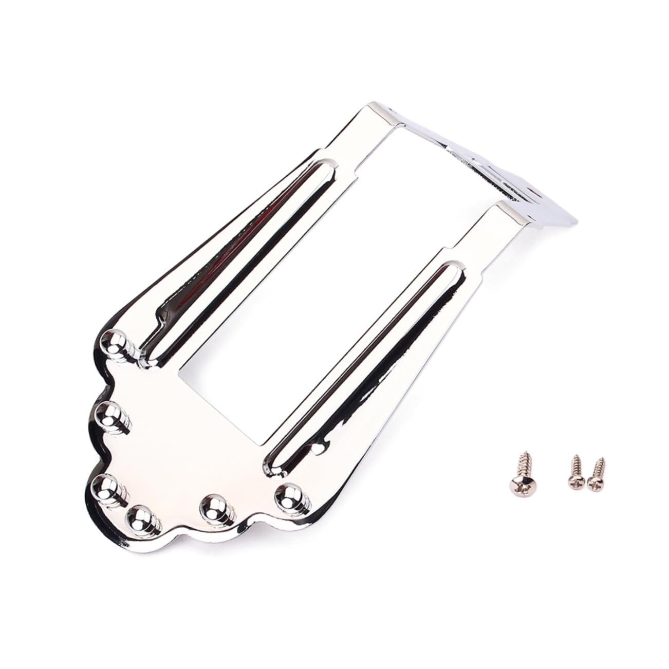 SUPVOX 6-string Bridge Tailpiece Replacement Ga419 Silver Tailpiece for Electric Acoustic Guitars