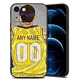 Custom Your Name and Number Basketball Jersey Silicone Shockproof Phone Case for iPhone 13 12 11 Xs...