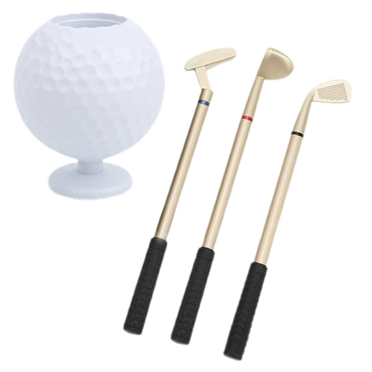 HOMSFOU 3 Set Portapenne Golf Decorazione Scrivania per Penne con Design Golf e per Appassionati