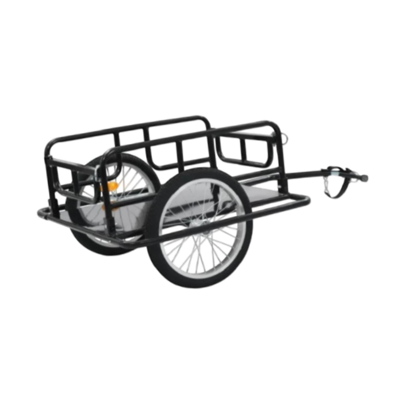 Remorque Cargo Pratique pour vélo, en tôle d'acier et Tubes d'acier, Transport Polyvalent, Roues de 39 cm, Installation Facile.