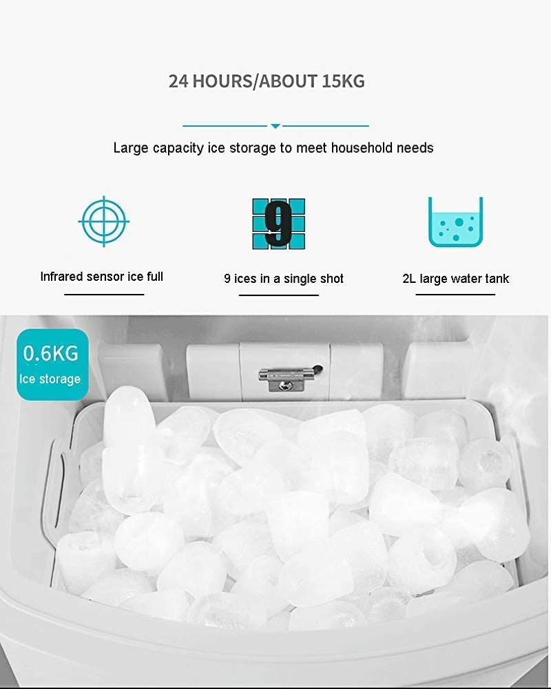 Czczc Ice Maker Machine Counter Top Home Ice Cube Maker Silent Easy Operation 15kg Ice In 24 Hours For Kitchen Home on Fridge.com - View 6