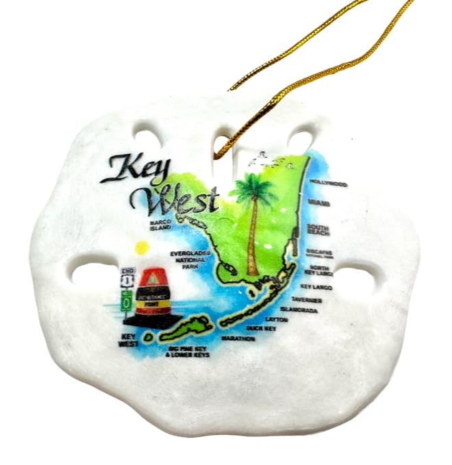 Key West Sand Dollar Ornament Christmas Tree Tropical Decoration Souvenir Vacation