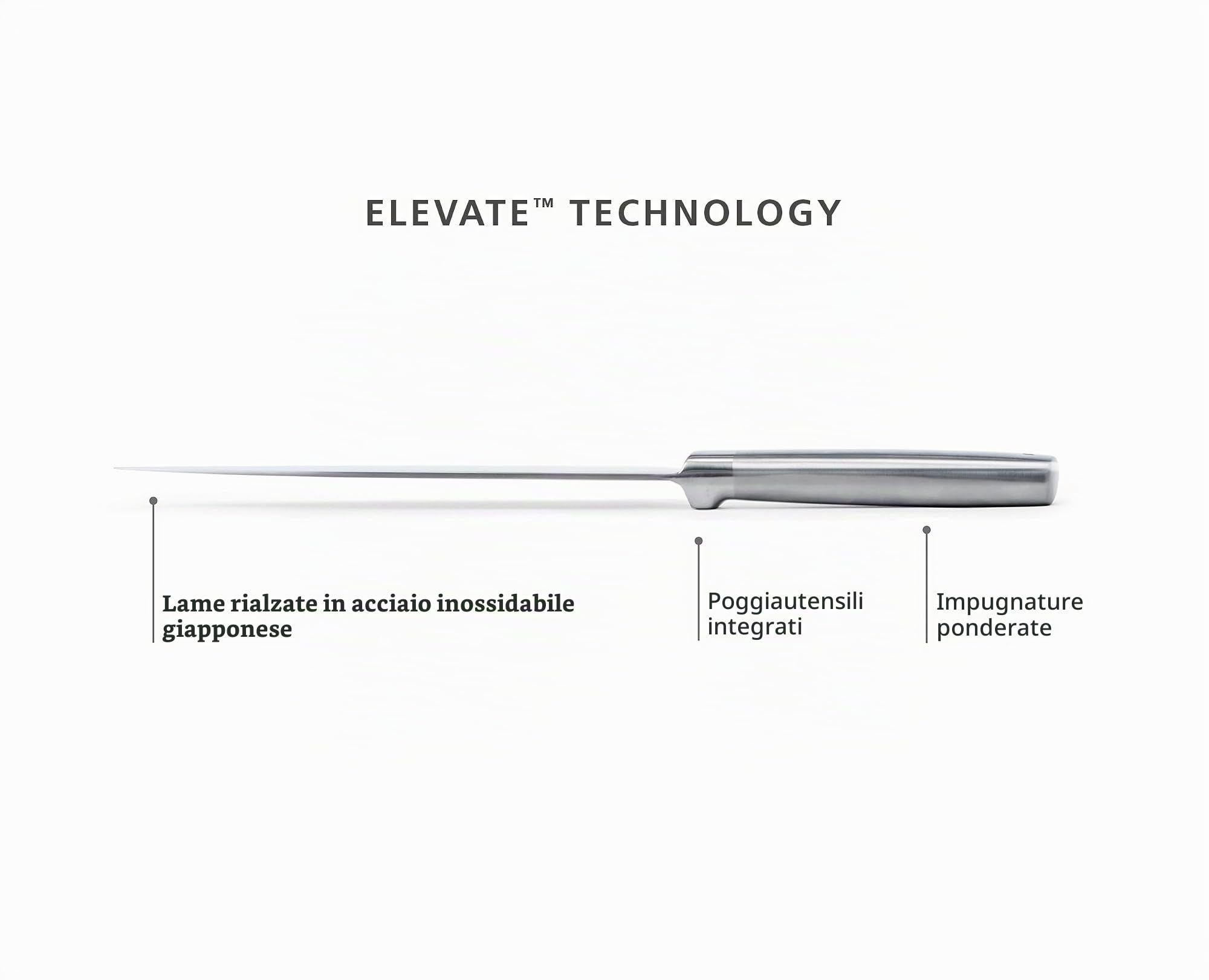 Joseph Joseph Elevate Set di 5 Coltelli da Cucina Professionale, Chef, Santoku, Acciaio Inox Giapponese, con Ceppo Portacoltelli, Legno Bambù