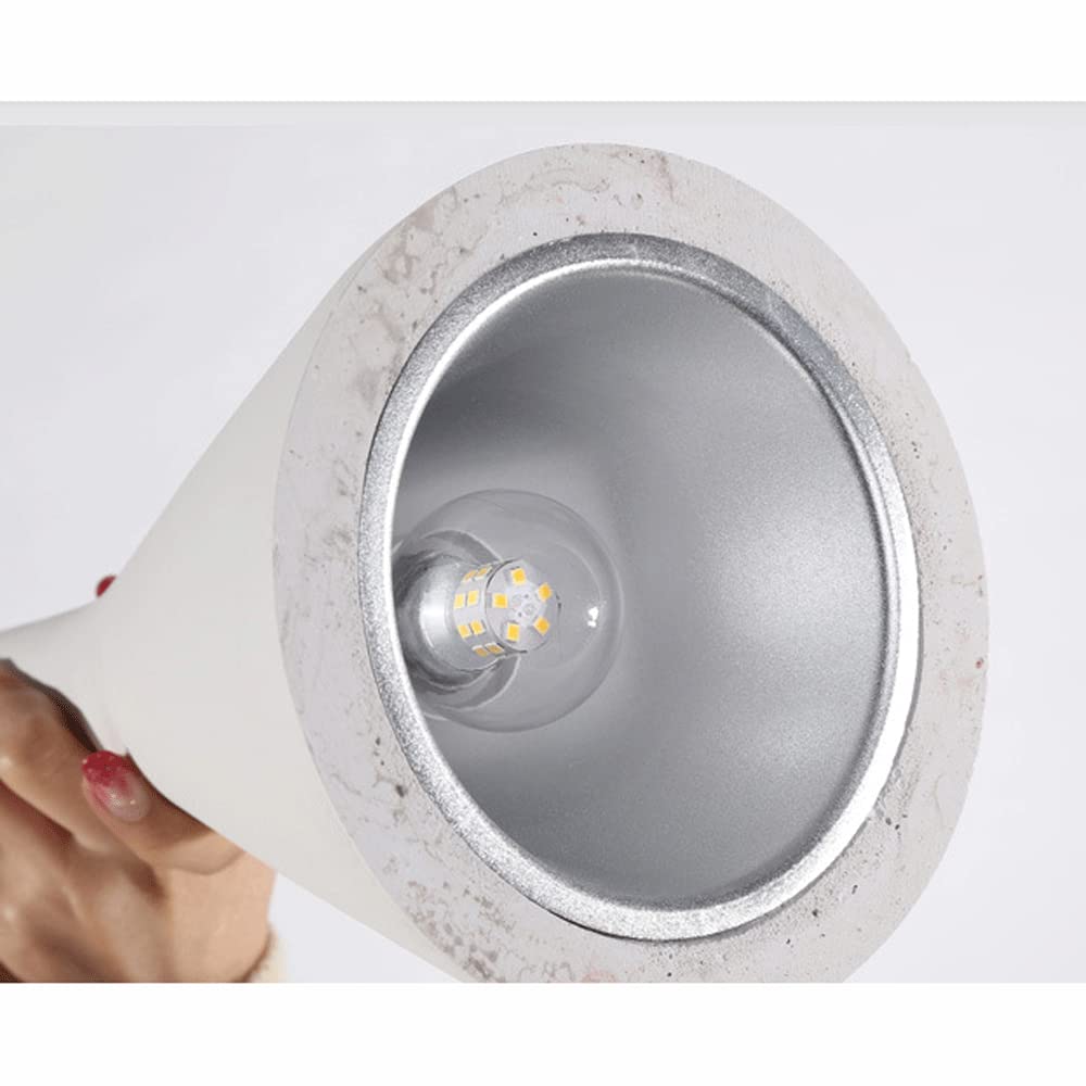 Lampadario in cemento svasato creativo, lampada a sospensione a soffitto con sorgente luminosa E27, lampada a sospensione in cemento industriale, apparecchi di illuminazione decorativa per so