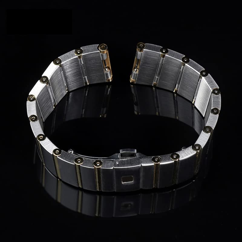 Para correa de acero Omega, correa de reloj de acero serie Constellation Double Eagle, cadena de reloj para hombres y mujeres de 17mm, 23mm y 25mm