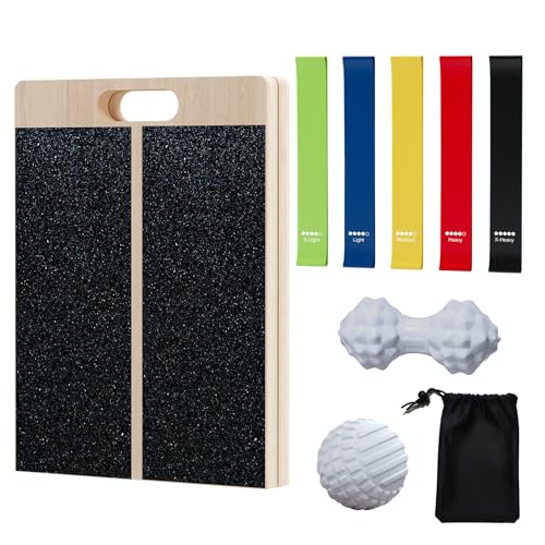 TEMI Slant Board for Calf-Stretching - Wooden Incline Wedge Stretcher for Squats, Foot & Ankle Mobility, Portable Fitness Equipment, Stretch & Rehab Kit