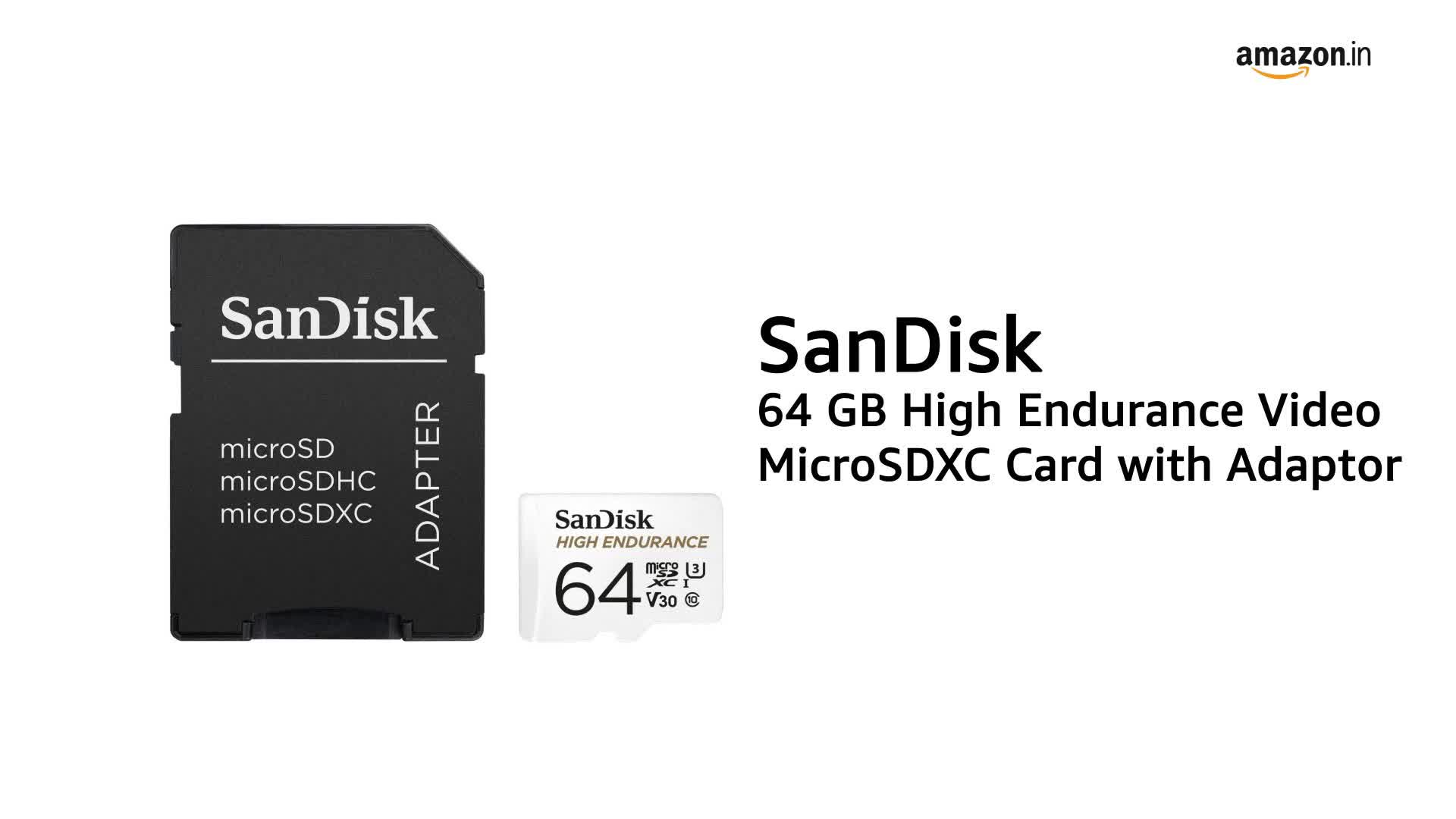 SanDisk 64GB High Endurance Video MicroSDXC Card with Adapter