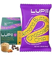 Lupini Bean Almond Butter Chocolate Chip Plant Based Protein Bar (Pack of 12) Whole Food Gluten F...