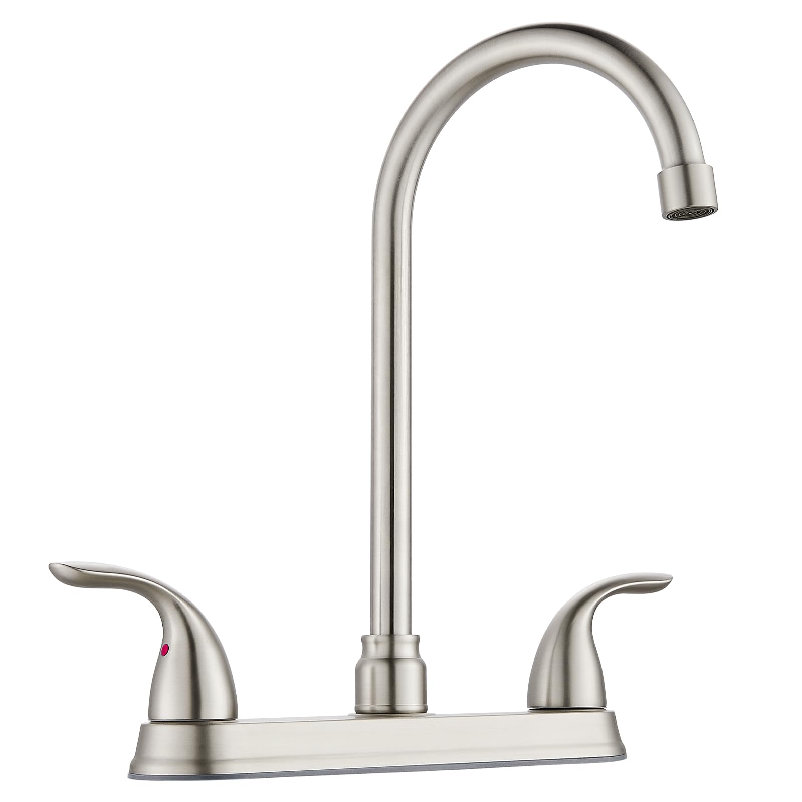 Cinwiny Kitchen Sink Faucet,Stainless Steel 2 Handle Kitchen Faucet High-Arc 360 Degree Swivel 8 Inch Centerset 3 Hole Kitchen Faucet with Supply Lines?Brushed Nickel