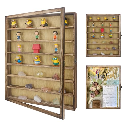 Image of FramePro Shadow Box Frame Display Case 16x20 with Removable Shelves, Deep Memory Box Trinket Knick Knack Shelf Cabinet for Collector, Keepsake Coins Military Medals Wedding Flowers Real Wood