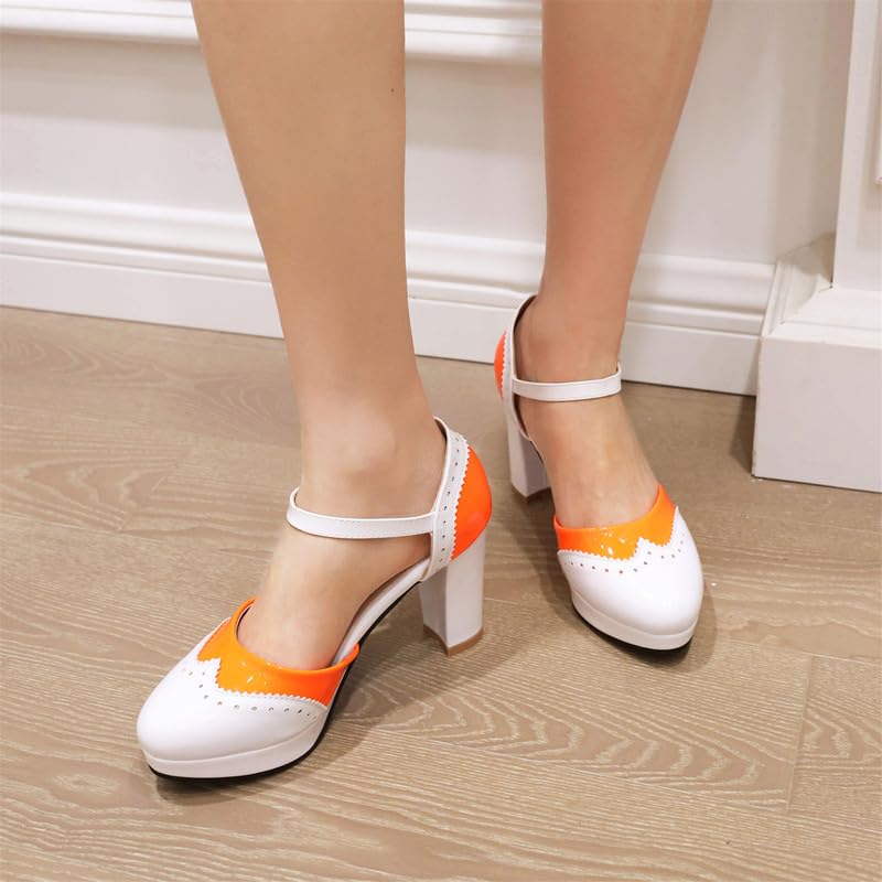 Image of FOREADA Lolita Bow Platform High Heel Women Rockabilly Mary Jane Dress Pump | Boasts soft kawaii retro vintage lolita tea party aesthetic, with block heel ,bow, round toe versatile style for dress wear