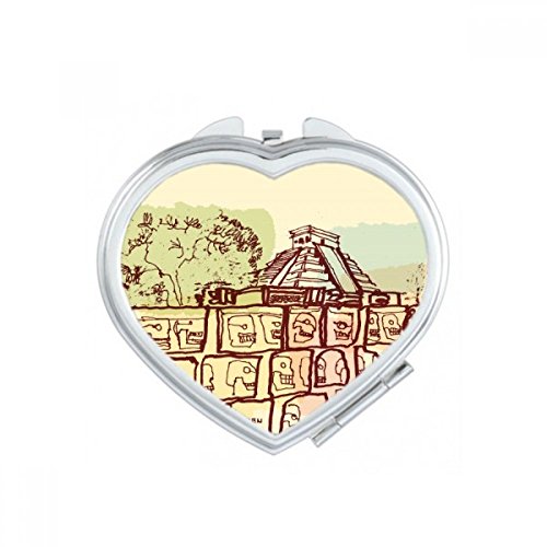 Miroir de poche Chichen Itza Mexique compact pour maquillage multicolore DIYthinker