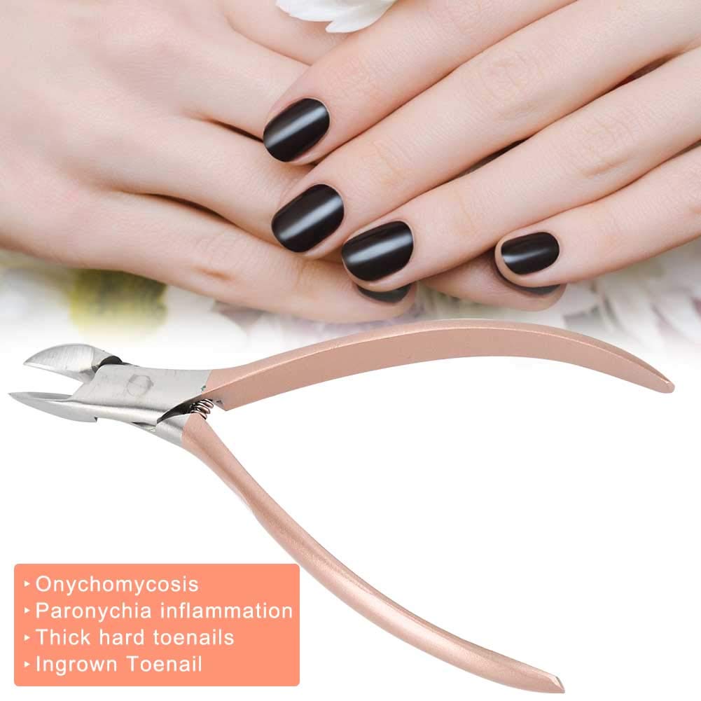 QANYEGN Professional Thick Ingrown Toenail Clippers, Nail Clippers, Heavy Duty Nail Clippers for Salon Manicure and Other Places(Two-Piece Set - Rose ld)