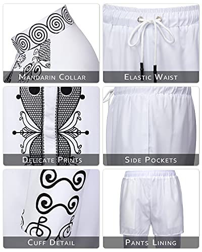 YND Men’s 2 Piece Dashiki Set African Shirt and Pants, Outfit with Gold Print4