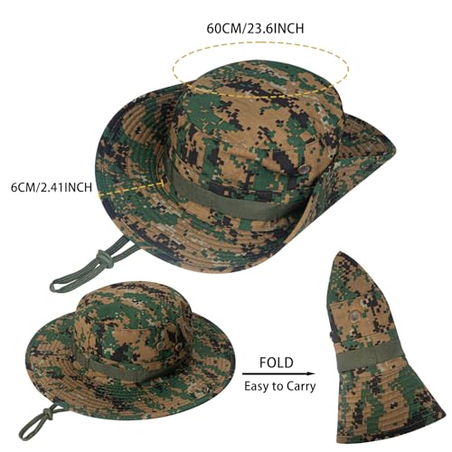 Image of Sun Hats for Men Women Boonie Hat UPF 50+ Bucket Hat Wide Brim UV Protection Fishing Hiking Safari Outdoor Hats
