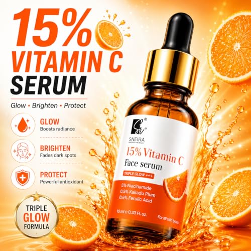 Image of 15% Vitamin C Face Serum with Niacinamide, Kakadu Plum & Ferulic Acid | Facial Serum for Dull & Uneven-Looking Skin | Lightweight Daily Skincare for Women & Men - 10ml