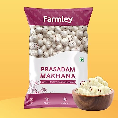 Image of Farmley Prasadam Makhana, 100% Natural & Crunchy (200 g) Farmley Premium Mixed Dry Fruits & Healthy Snacks Contains Almond,Cashew,Dates,Green and Black Raisins 200 Gm