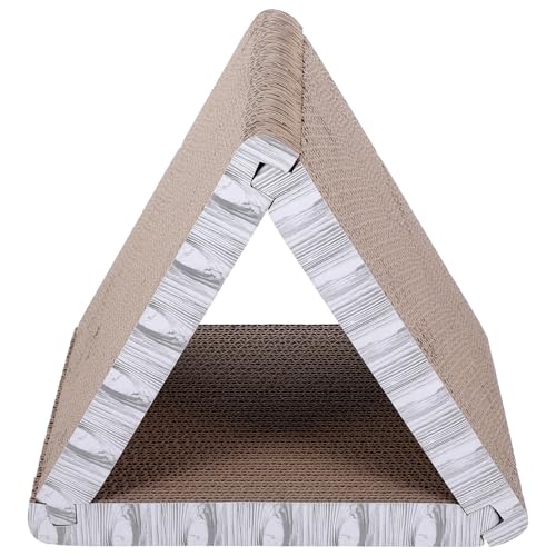 Griffoir chat carton ondulé triangulaire pliable angles multiples - 2