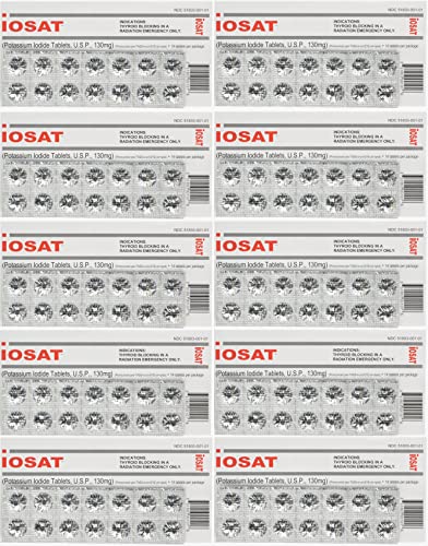 iOSAT Potassium Iodide Tablets 130 mg (14 Tablets each) - 10 packs