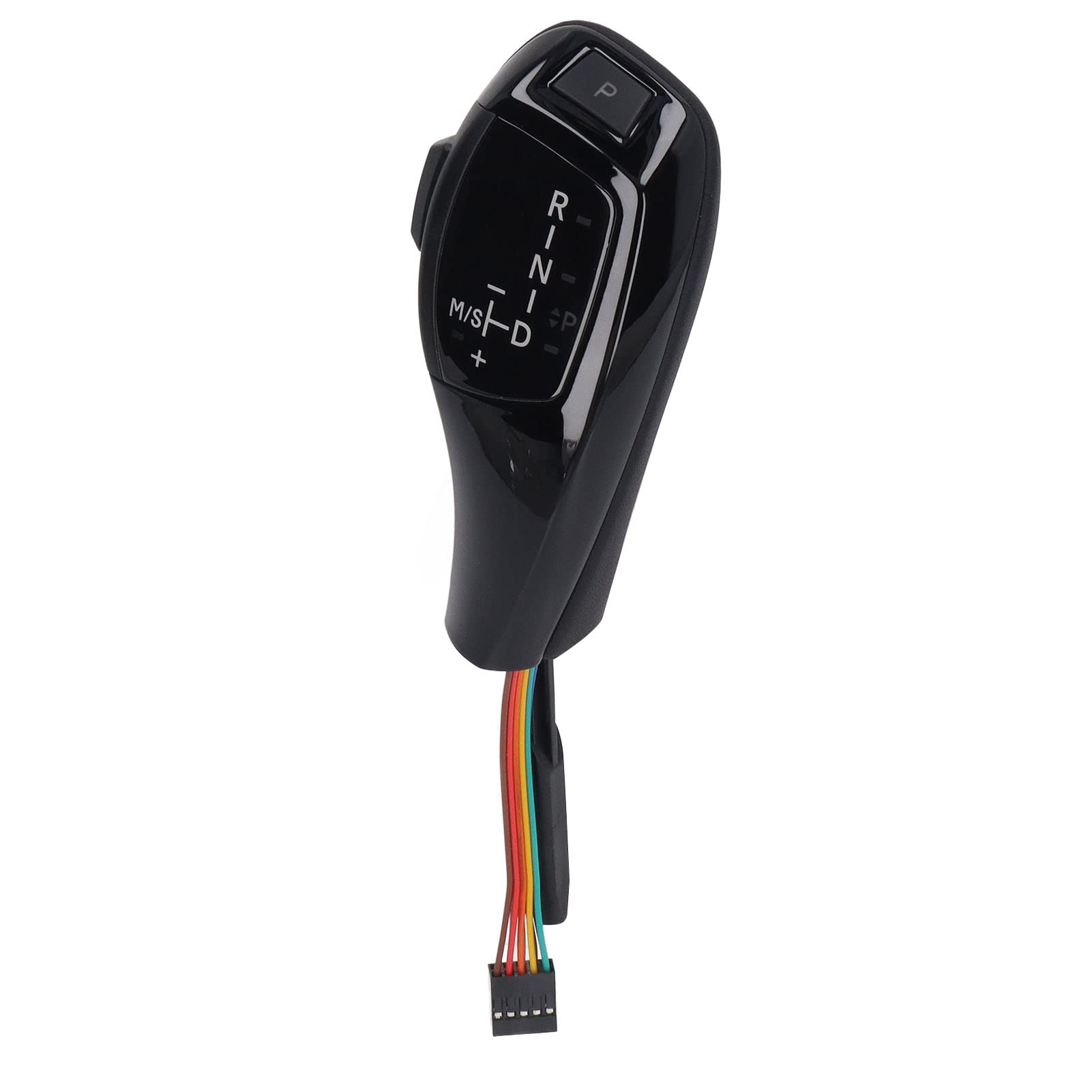 Kit de actualización de cabezal de palanca de cambios con perilla de palanca de cambios LED, mango LED estilo serie F con botón de arranque y parada del motor, agarre de cuero PU (Negro brillante)