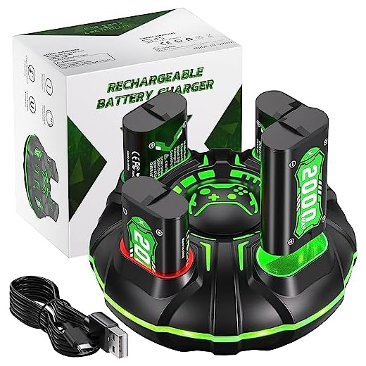 Akku für Xbox One/Xbox Series, 4 x 2000mAh Wiederaufladbare Controller Ladestation Akku Pack für Xbox One/Xbox Series X|S/Xbox One S| X/Xbox One Elite Controller