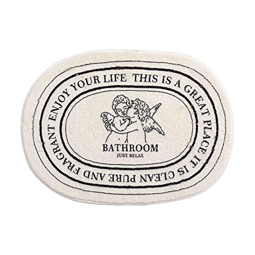 Wokii Black White Bathroom Rugs Soft Absorbent Cute Bath Mat for Bathroom Floor, Machine Washable Non-slip Bath Rug for Shower Toilet Tub, Bathroom Decor Plush Bathmat Carpets, 20x32inch
