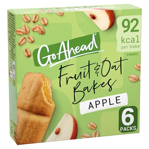Go Ahead Apple Fruit and Oat Bakes Snack Bars Multipack Low Calorie 6 x 25 g (1 Pack of 6 Bars)