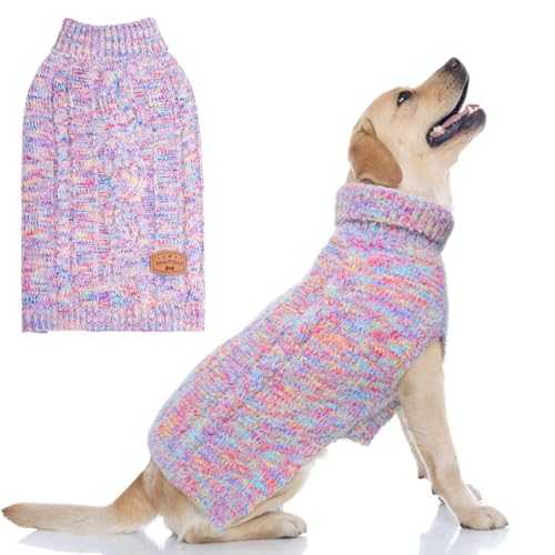 Image of BEAUTYZOO Dog Sweaters for Large Dogs, Knit Clothes with Harness Hole