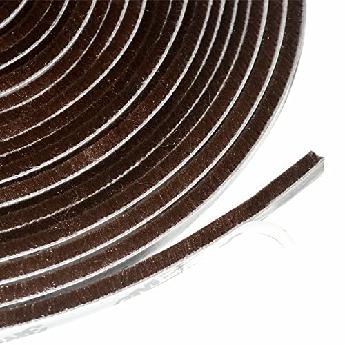 10M Prueba de Viento de Polvo Puerta Ventana Strip, Puertas Cintas de Sellado Autoadhesivas de sellado para puertas Corredera y ventanas a Prueba de Viento Polvo Insecto Cucaracha(9mm x 23mm, castaña)