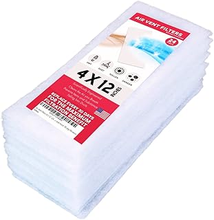 Vent Filters, Air Vent Filters for Home, 4" x 12" (24 Pack), Electrostatically Charged Floor Vent Filters for Home, Wall Vent Filters, Ceiling Vent Filters.