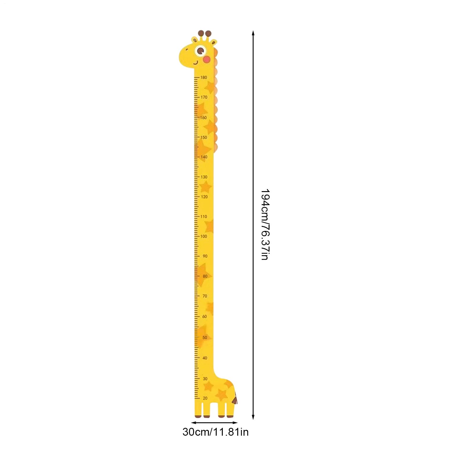 Toise Mural Enfant avec Animaux - Tableau de Mesure de Croissance Autocollant 194 cm pour Chambre Bébé, Décoratif et Sans Outil, de Taille