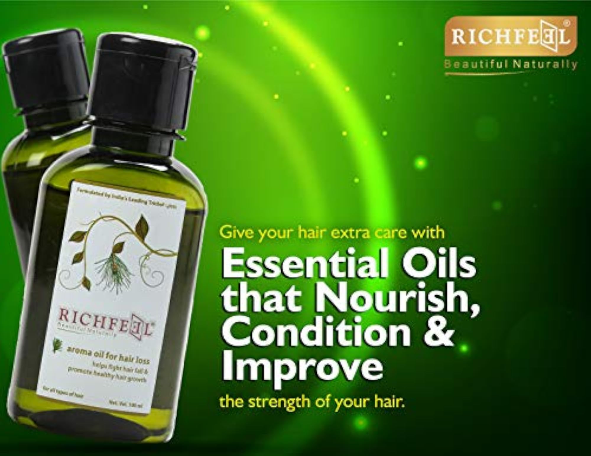 Oil For Hair Loss, Natural Treatment Pack of 2