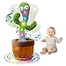 Cactus Qui Danse, Jouet Cactus Enfants Qui Danse et Répète, Cactus Qui Danse et Chante Qui Peut être Chargé avec USB, Cadeaux en Peluche Cactus Dansant Bébé( Chanter+Danser +Briller + Répéter)